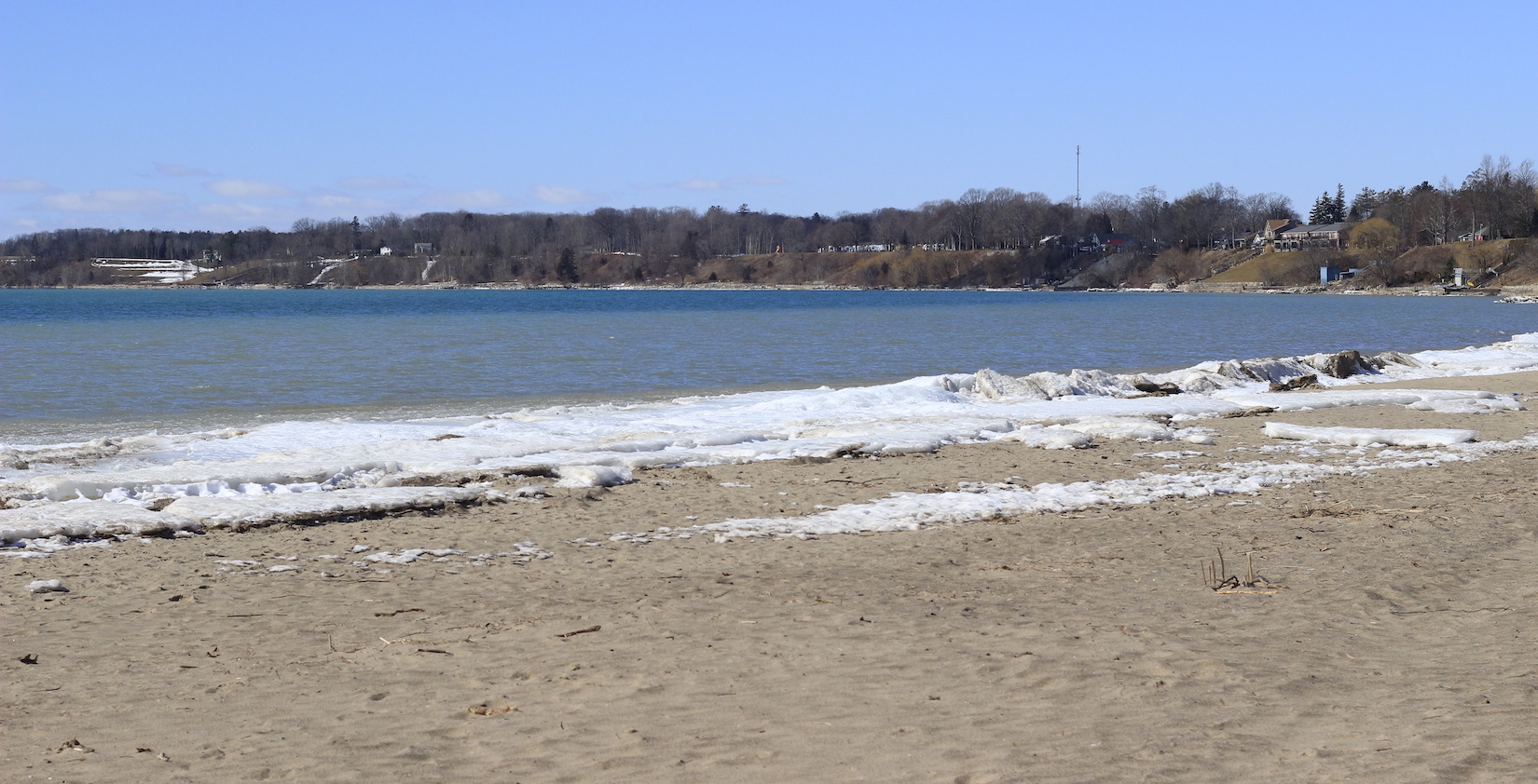 Waves arriving on the sand of Port Dover Beach