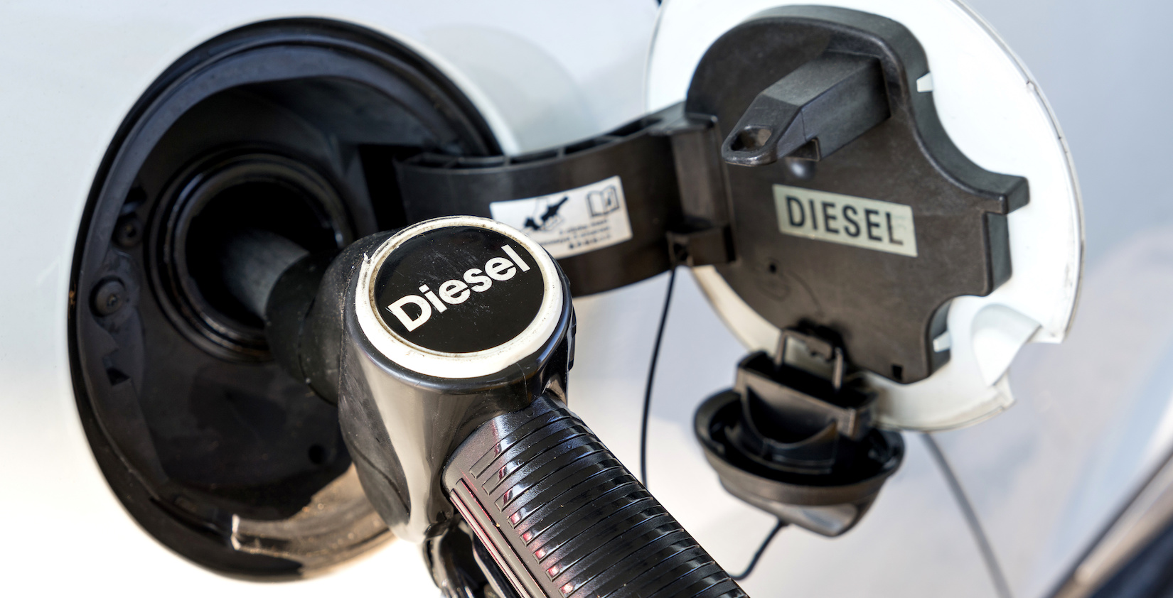 Diesel fuel nozzle in a car